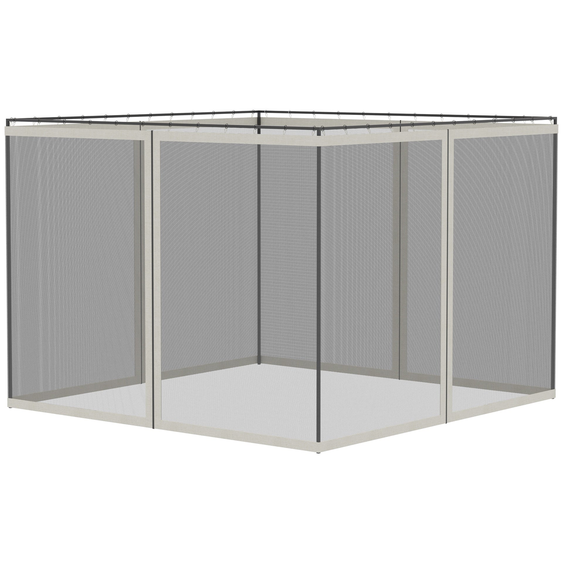 Outsunny Universal Replacement Mesh Sidewall Netting for 9.84' x 13.1' Gazebos and Canopy Tents with Zippers, (Sidewall Only) White