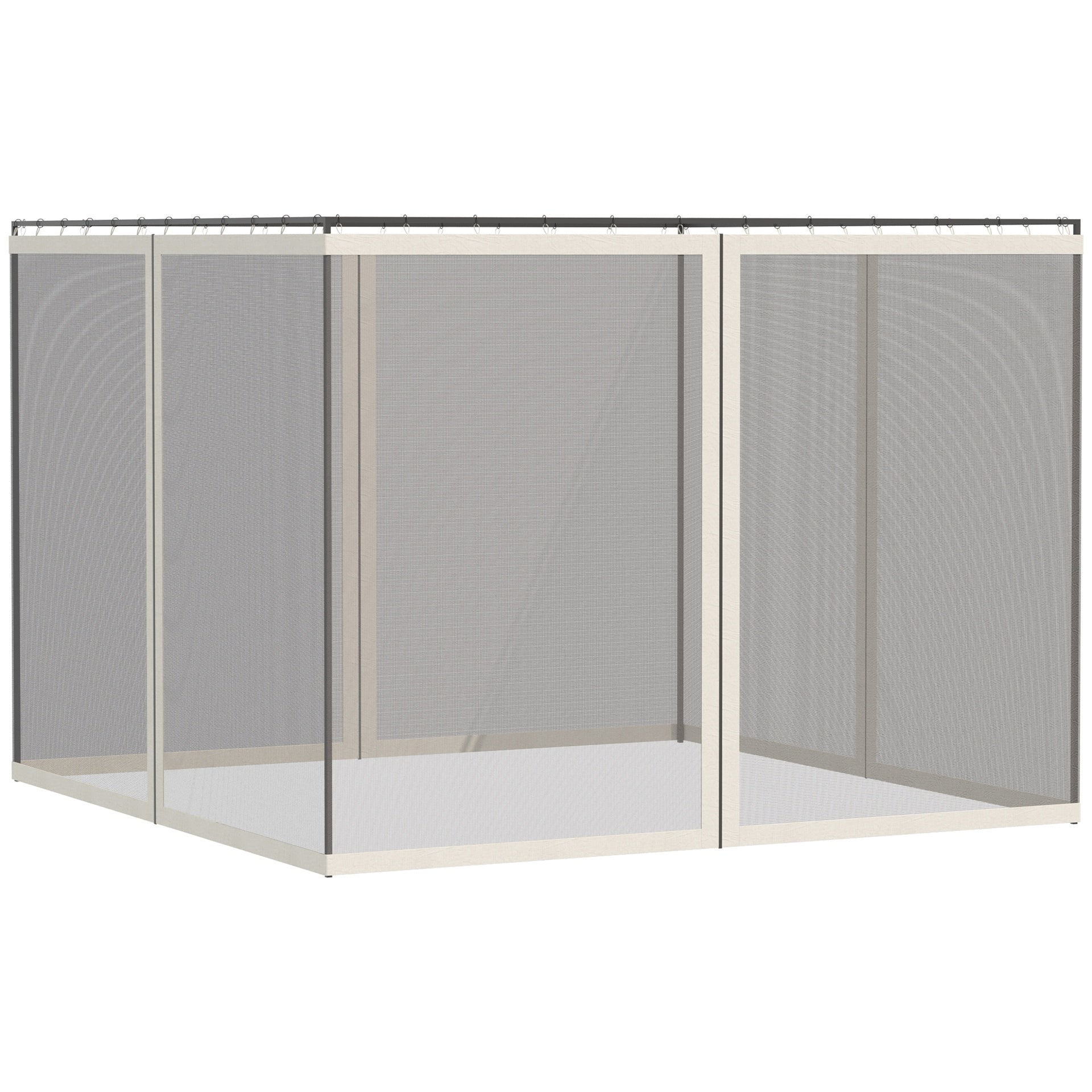 Outsunny Universal Replacement Mesh Sidewall Netting for 9.84' x 13.1' Gazebos and Canopy Tents with Zippers, (Sidewall Only) White