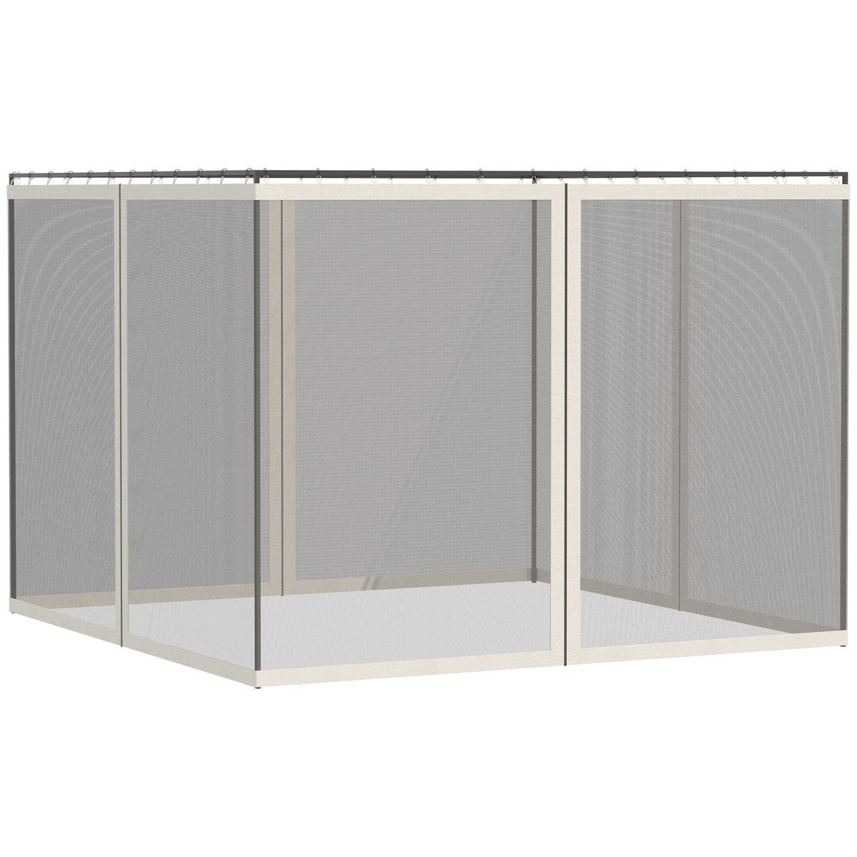 Outsunny Universal Replacement Mesh Sidewall Netting for 9.84' x 13.1' Gazebos and Canopy Tents with Zippers, (Sidewall Only) White