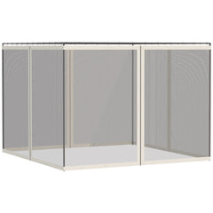 Outsunny Universal Replacement Mesh Sidewall Netting for 9.84' x 13.1' Gazebos and Canopy Tents with Zippers, (Sidewall Only) White