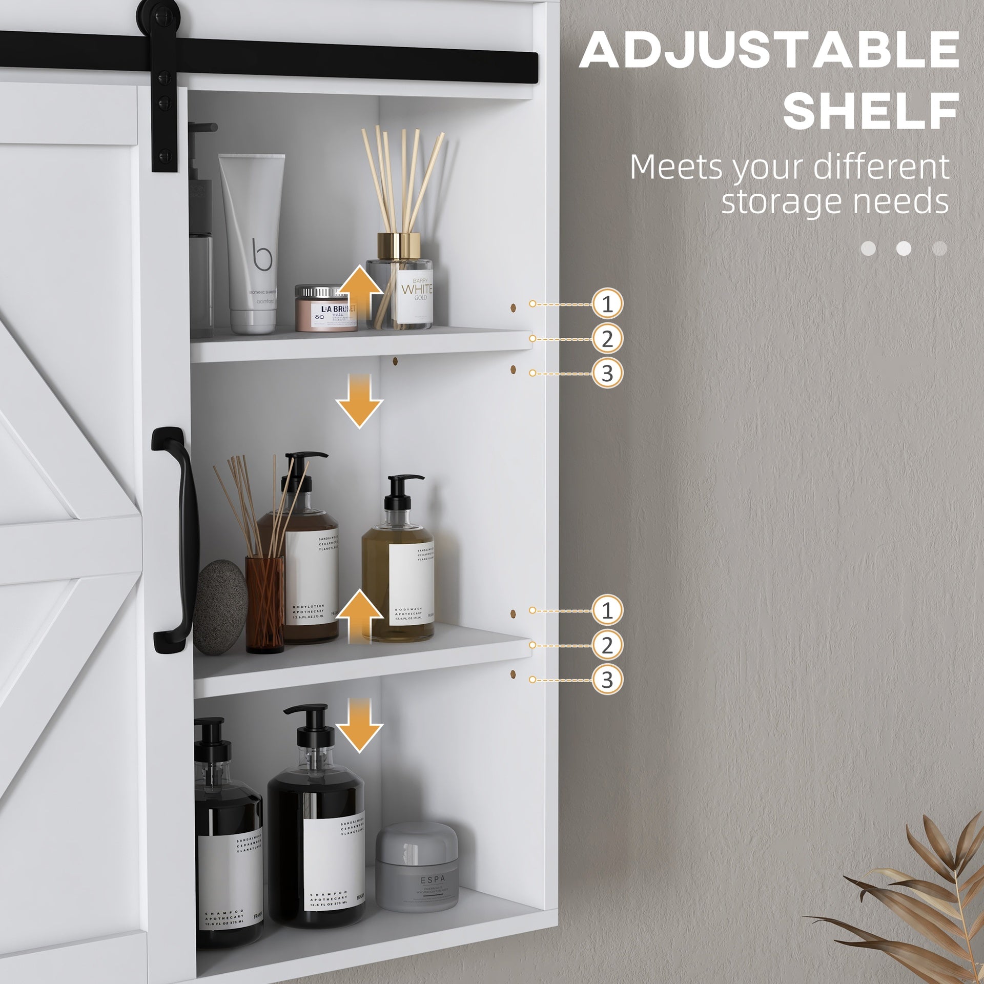 kleankin Bathroom Medicine Cabinet, Wall Cabinet with Sliding Door and Adjustable Shelf, 22.75" x 7.75" x 24.5", White