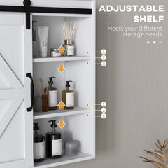 kleankin Bathroom Medicine Cabinet, Wall Cabinet with Sliding Door and Adjustable Shelf, 22.75" x 7.75" x 24.5", White