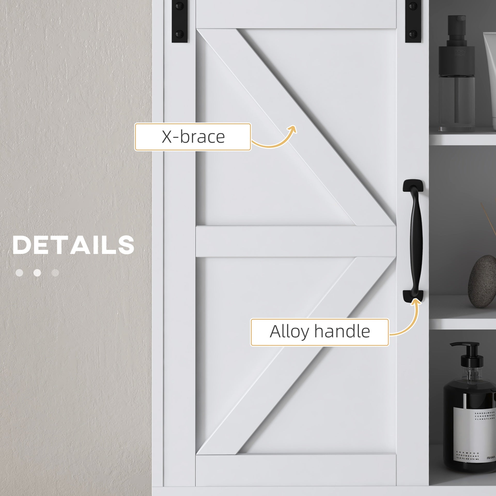 kleankin Bathroom Medicine Cabinet, Wall Cabinet with Sliding Door and Adjustable Shelf, 22.75" x 7.75" x 24.5", White