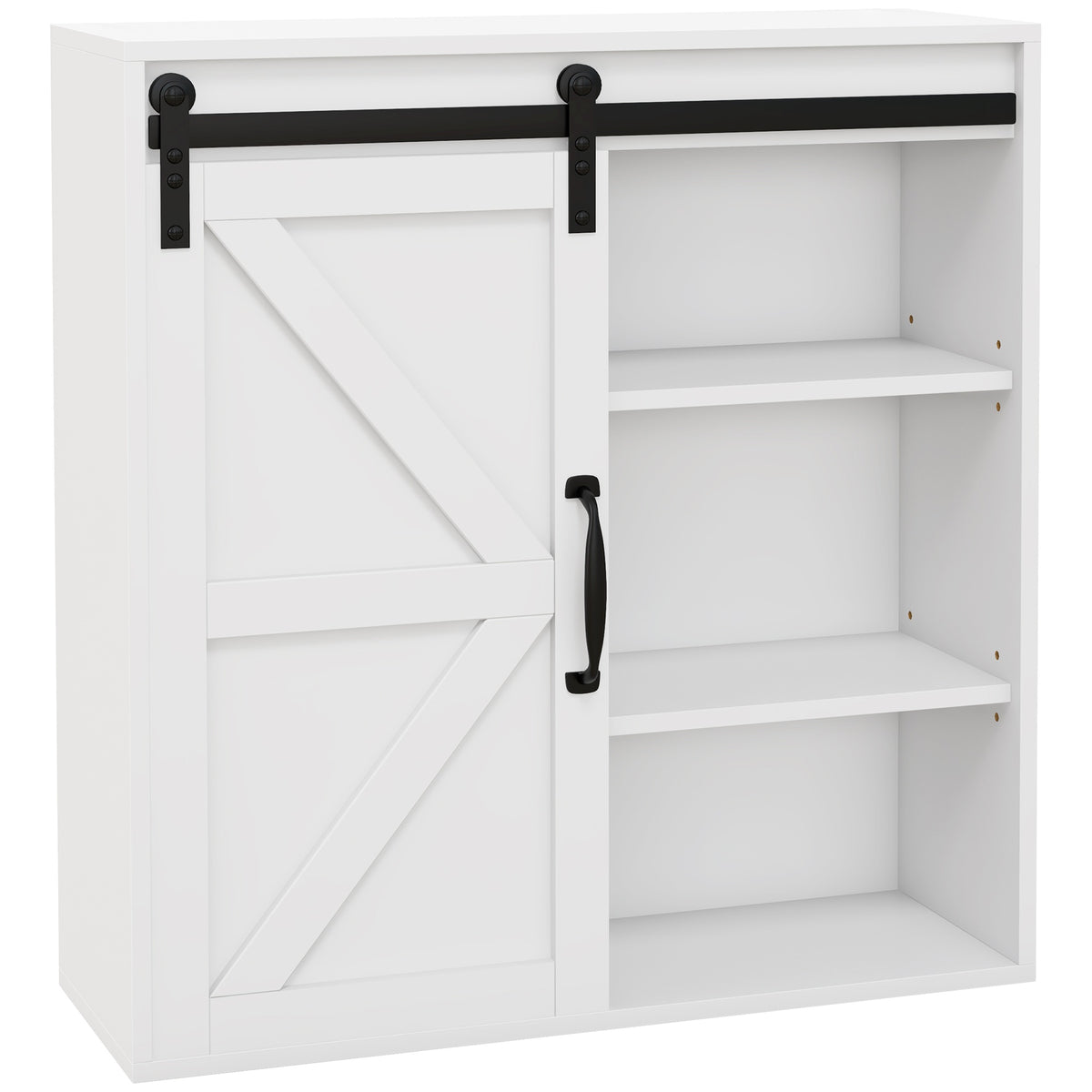 kleankin Bathroom Medicine Cabinet, Wall Cabinet with Sliding Door and Adjustable Shelf, 22.75" x 7.75" x 24.5", White