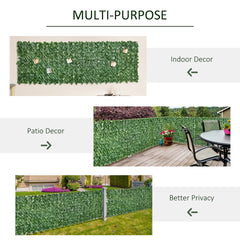Outsunny Grass Wall Panels, 118" x 39" Artificial Grass Wall Decor,Greenery Backdrop Panels Wall for Outdoor, Indoor, Garden, Fence, Backyard, Dark Green
