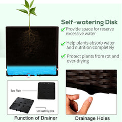Outsunny 2-Piece Raised Garden Bed with Legs, Self-Watering Planter Box Raised Bed to Grow Flowers, Herbs & Vegetables, Brown