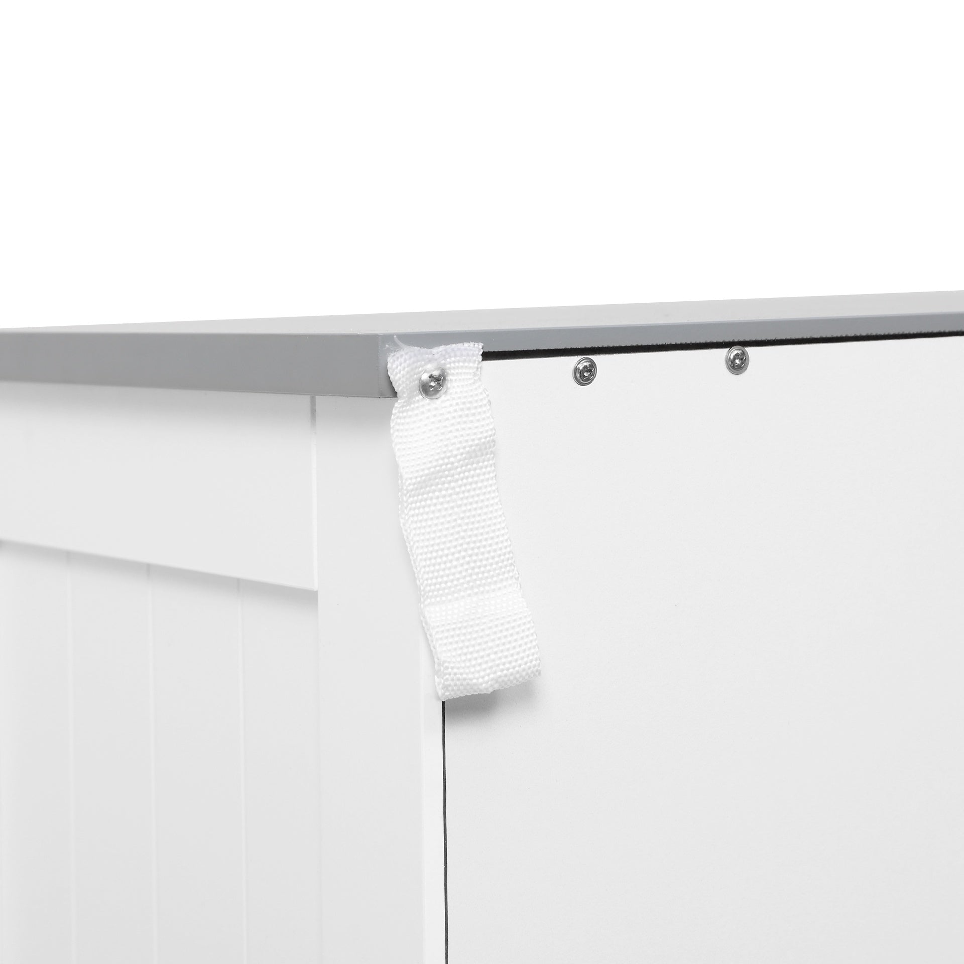 kleankin Bathroom Floor Cabinet, Freestanding Linen Cabinet, Storage Cabinet with 2 Drawers, Double Doors, Adjustable Shelf, White