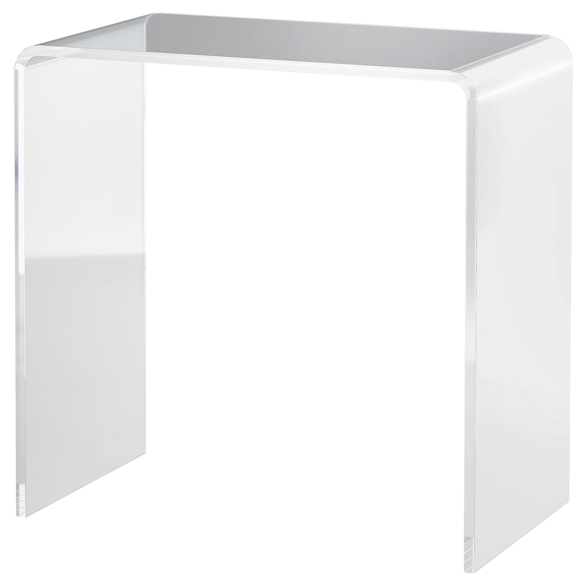 HOMCOM Modern Acrylic End Table, Waterfall Side Table with Rounded Edges and Storage for Small Spaces, 21" x 12" x 21", Clear