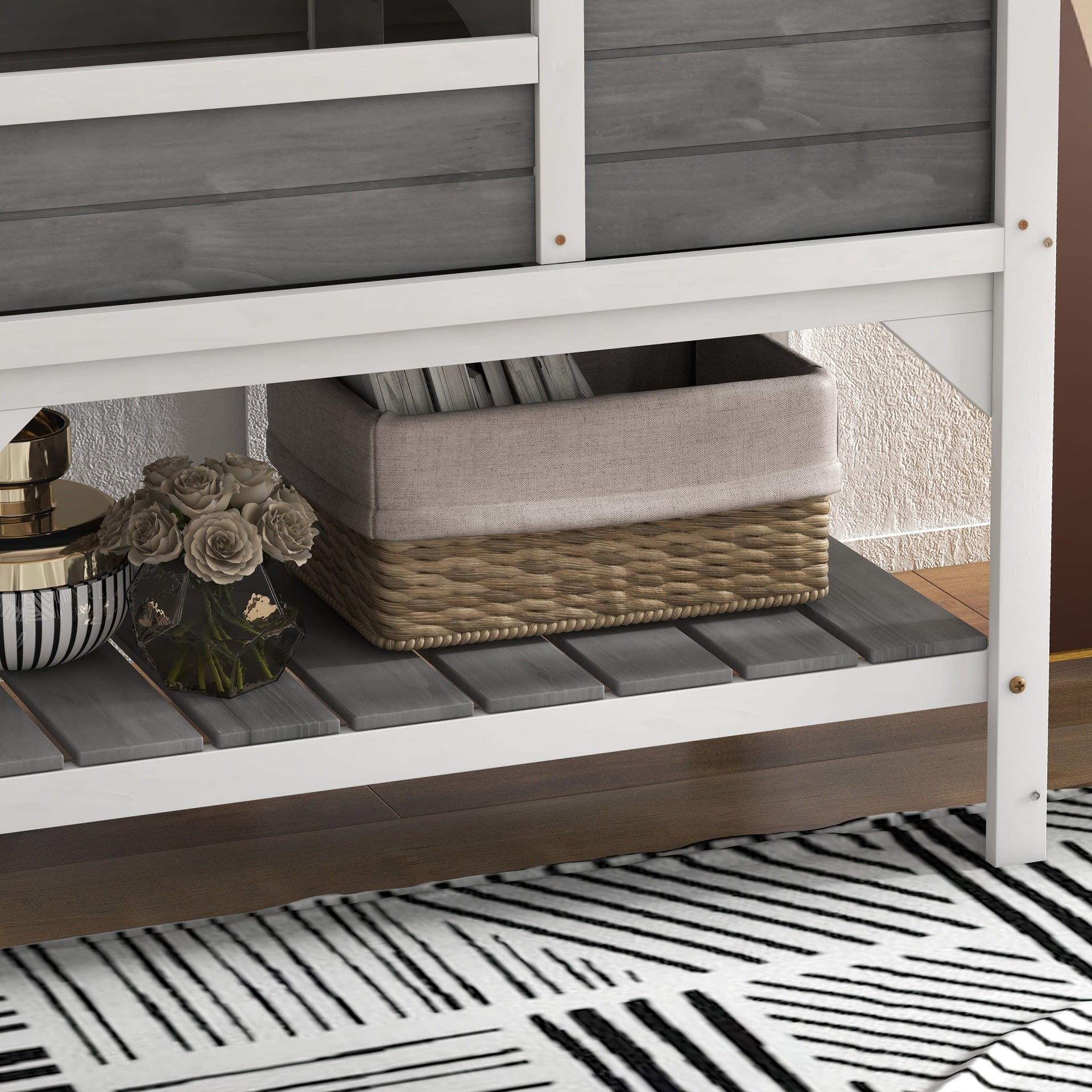 PawHut Tortoise Habitat with Shelf Storage Tortoise Gift Accessory with Weather Protection for Indoor, Light Gray