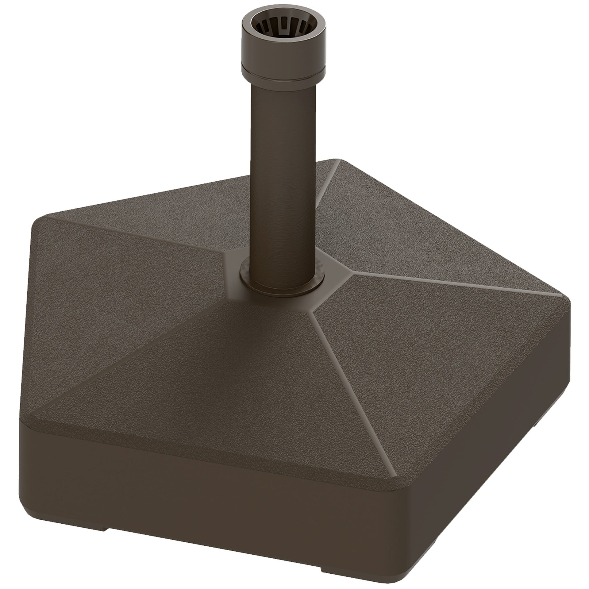 Outsunny Patio Umbrella Base Holder, Heavy Duty Outdoor Umbrella Stand Base, Filled Up to 42lbs with Sand or 33lbs with Water for Garden, Poolside, Brown
