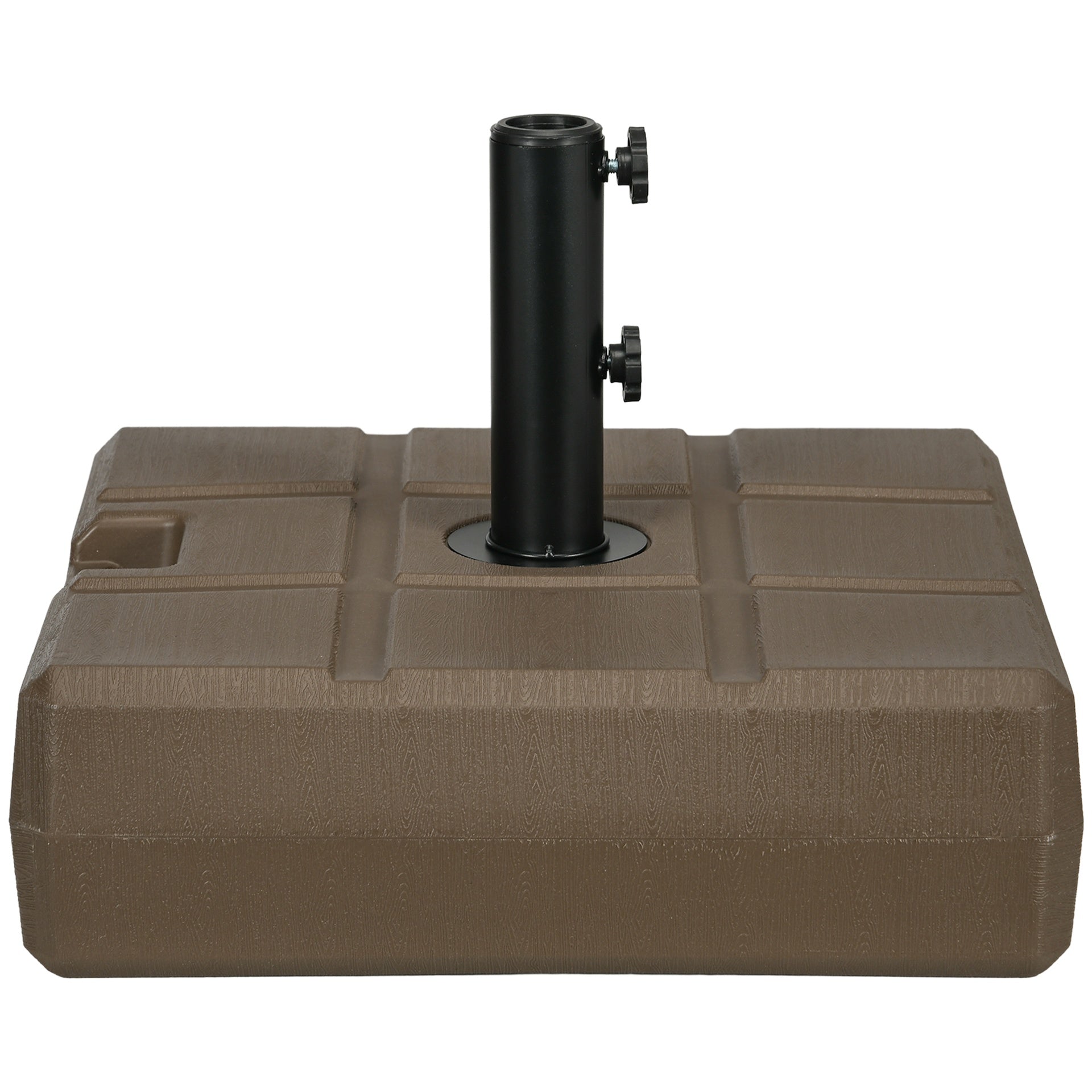 Outsunny Umbrella Stand for 1.5", or 1.9" Umbrella Poles, Fillable Umbrella Base, Brown