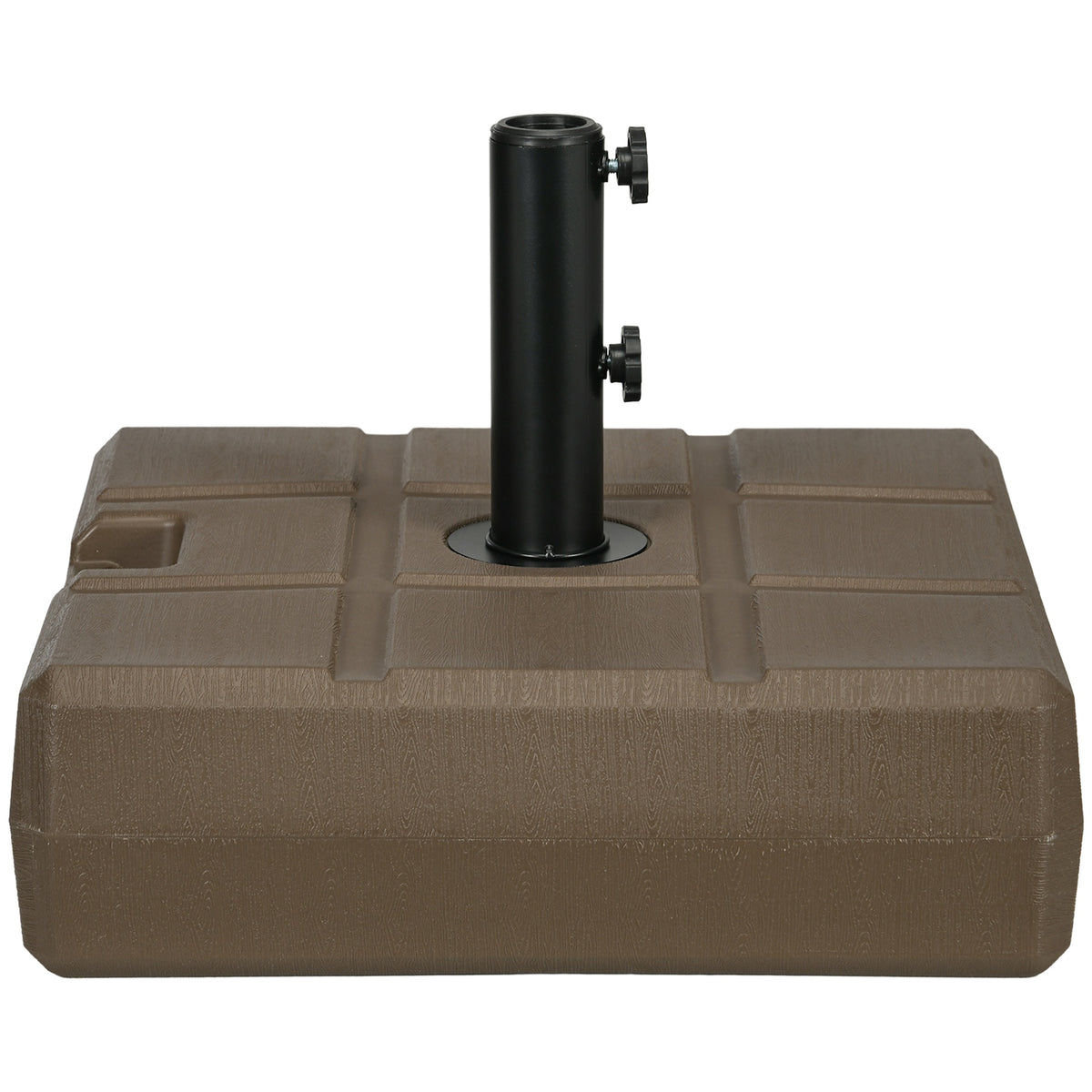 Outsunny Umbrella Stand for 1.5", or 1.9" Umbrella Poles, Fillable Umbrella Base, Brown