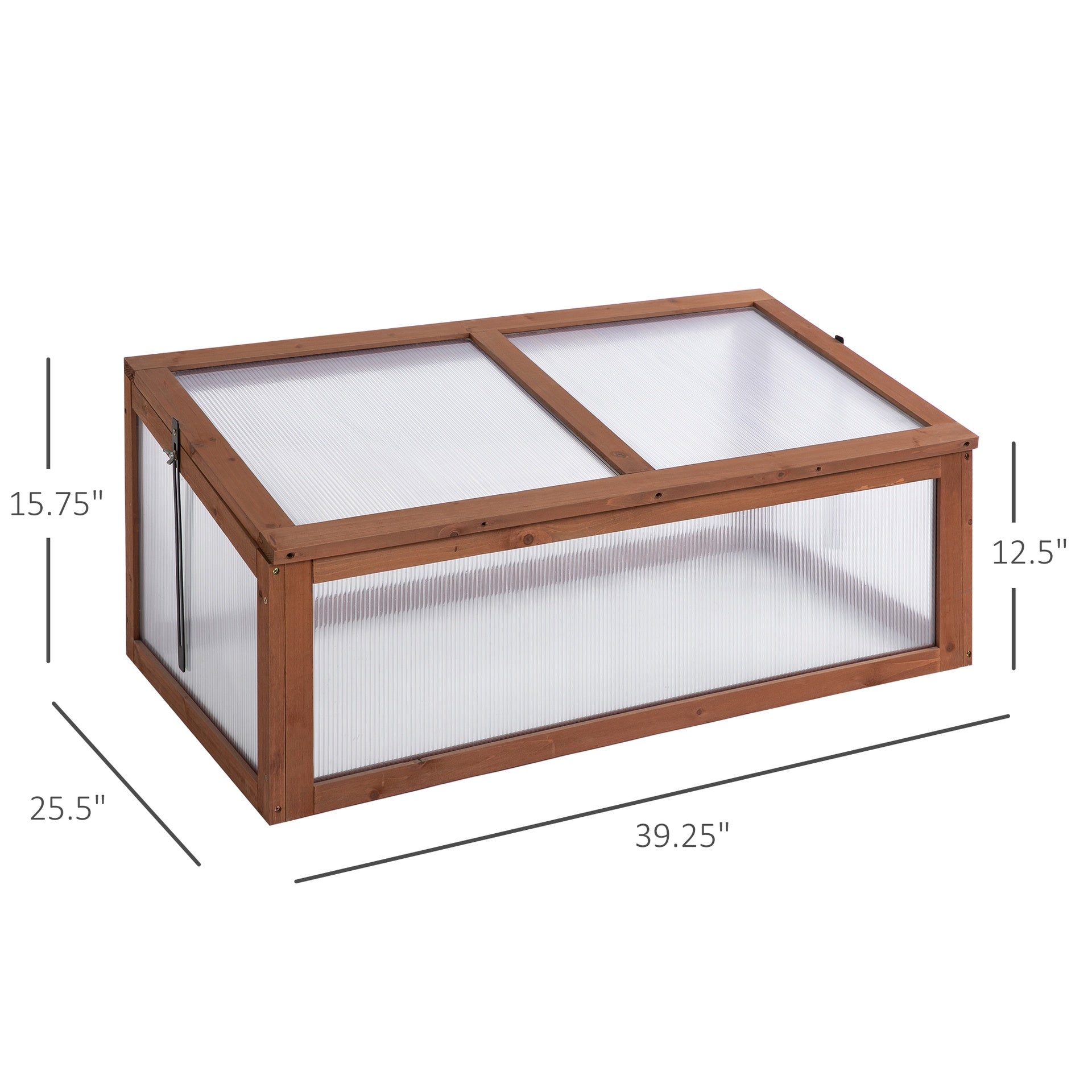 Outsunny Wooden Cold Frame Greenhouse, Mini Greenhouse with Polycarbonate Board and Solid Wood Frame, Green House Cold Frame