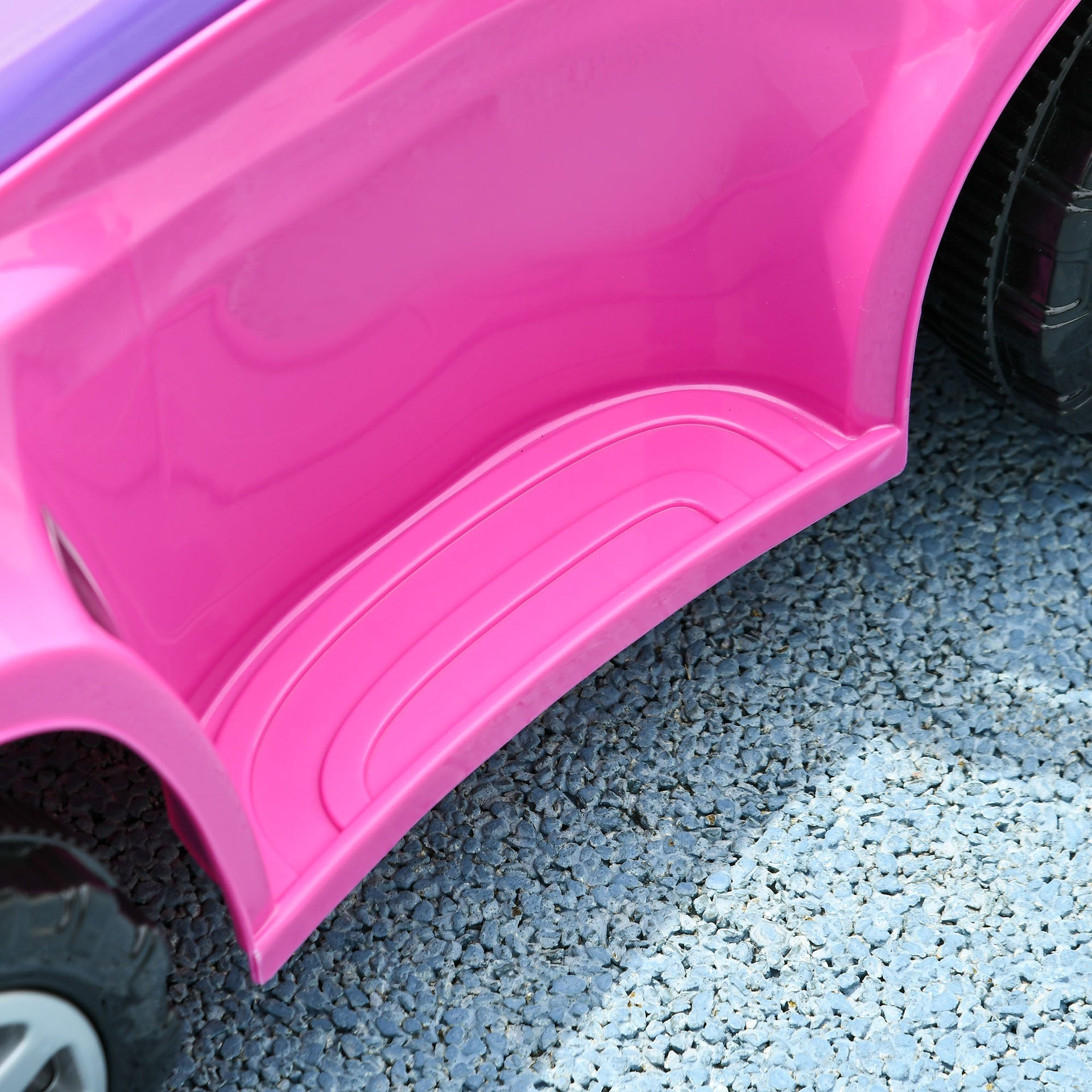 Qaba 3 in 1 Push Car Sliding Car with Removable Handle, Music, Horn, Canopy, Safety Guardrail, Pink