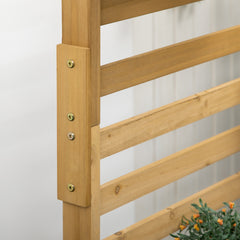 Outsunny Wooden Plant Trellis Stand with 5 Hanging Planter Boxes, Freestanding Outdoor Plant Stand for Patio, Garden, Balcony, Porch