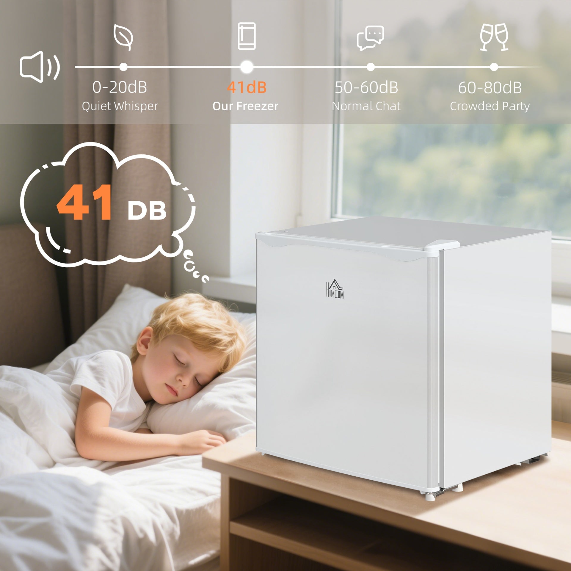 HOMCOM 1.1 Cu.Ft Countertop Mini Freezer, Compact Upright Freezer with Removable Shelves, White