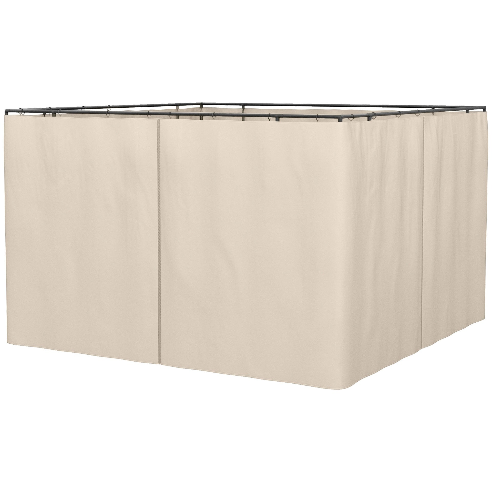 Outsunny 9.84' x 9.84' Gazebo Sidewall Set with Hooks/C-Rings, Beige