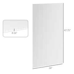 Outsunny 14 Pieces Twin-Wall Polycarbonate Panels Waterproof UV Protected Polycarbonate Greenhouse Panels, 4' x 2' x 0.16", Clear