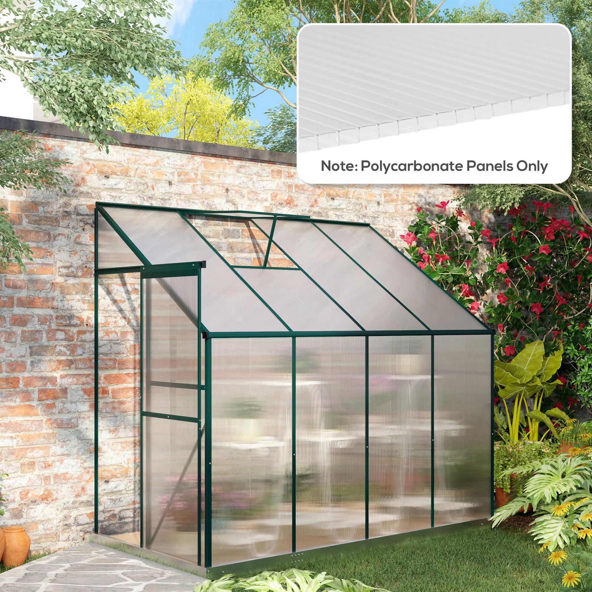 Outsunny 14 Pieces Twin-Wall Polycarbonate Panels Waterproof UV Protected Polycarbonate Greenhouse Panels, 4' x 2' x 0.16", Clear