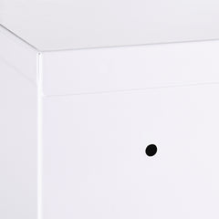 kleankin 12" x 18" Lockable Medicine Cabinet, 3 Tier Steel Medical Wall Box with 2 Keys and Shelves for Bathroom, White