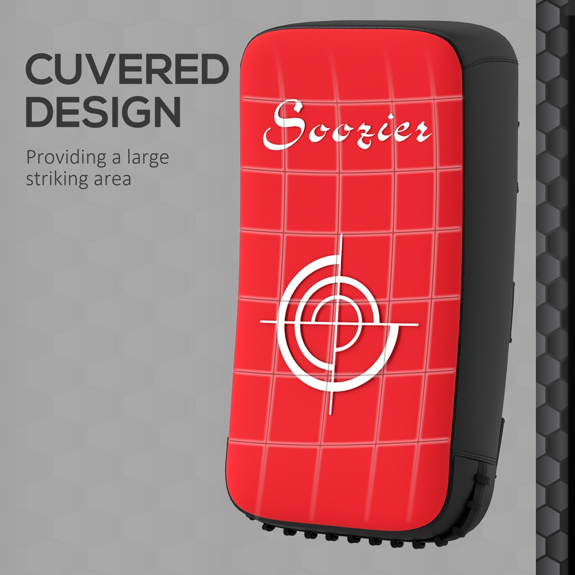 Soozier 16.5 in Muay Thai Kick Shield Punching Pad, Kick Shield for Martial Arts, Karate, Kickboxing, MMA x 1 Unit, Red