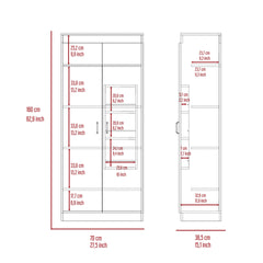 Varese Pantry Cabinet, Double Door,Five Shelves -White
