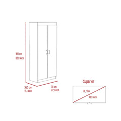 Varese Pantry Cabinet, Double Door,Five Shelves -White