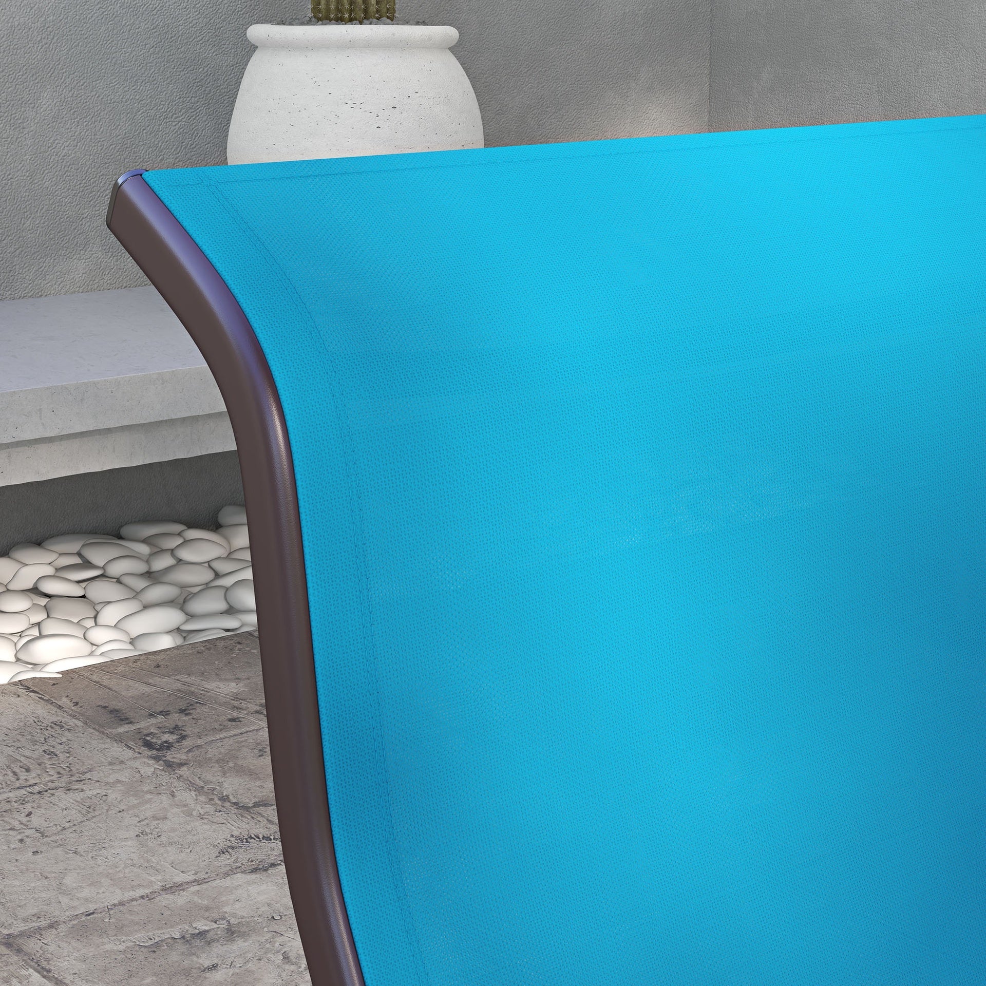 Outsunny Gliding Lounger Chair, Single Rocker with Lightweight Metal & Mesh Construction, Blue