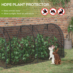 Outsunny 8' x 4' Crop Cage, Plant Protection Tent with Two Zippered Doors, Steel Frame, Storage Bag and 4 Ground Stakes, for Garden, Yard, Lawn, Black