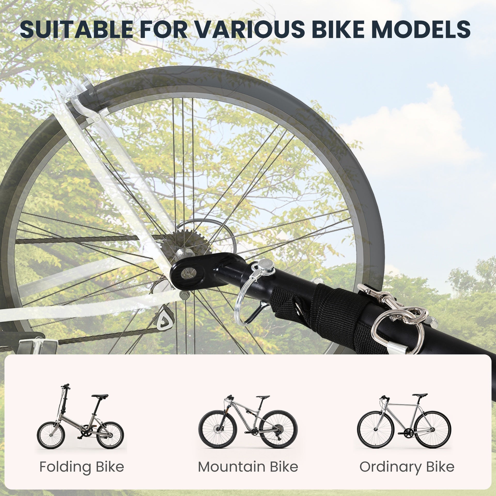 Aosom Bike Trailer, Foldable Bicycle Trailer with16 Inch Pneumatic Tire, Universal Coupler, Foldable Frame and Safe Reflectors Design, Large Load Capacity, Black