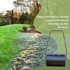 DURHAND 38L Heavy Duty Push/Tow Behind Lawn Roller, U-handle Garden Roller Filled with Water or Sand
