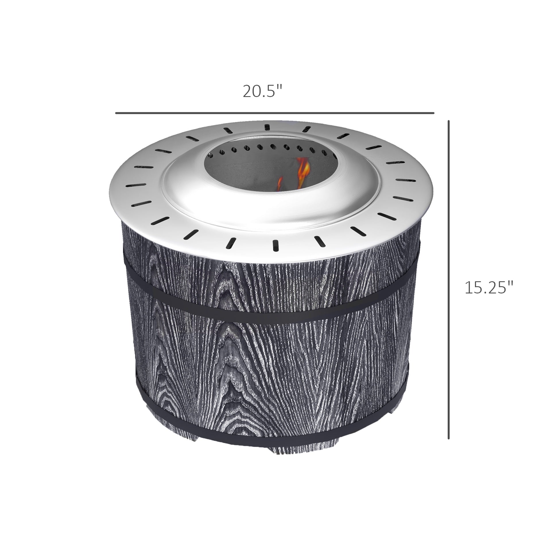 Outsunny Smokeless Fire Pit, Portable Camping Bonfire Stove with Mat for Backyard, Patio, Picnic, Magnesium Oxide, Black