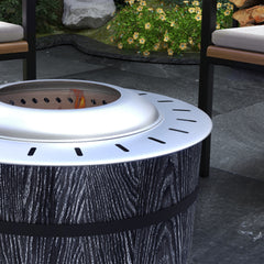 Outsunny Smokeless Fire Pit, Portable Camping Bonfire Stove with Mat for Backyard, Patio, Picnic, Magnesium Oxide, Black