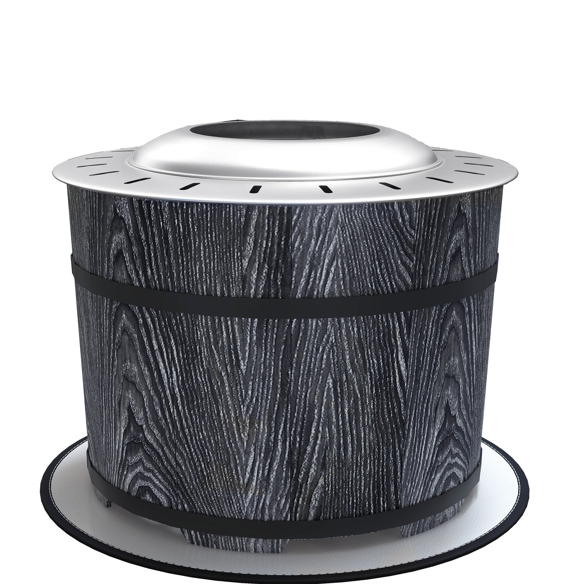 Outsunny Smokeless Fire Pit, Portable Camping Bonfire Stove with Mat for Backyard, Patio, Picnic, Magnesium Oxide, Black