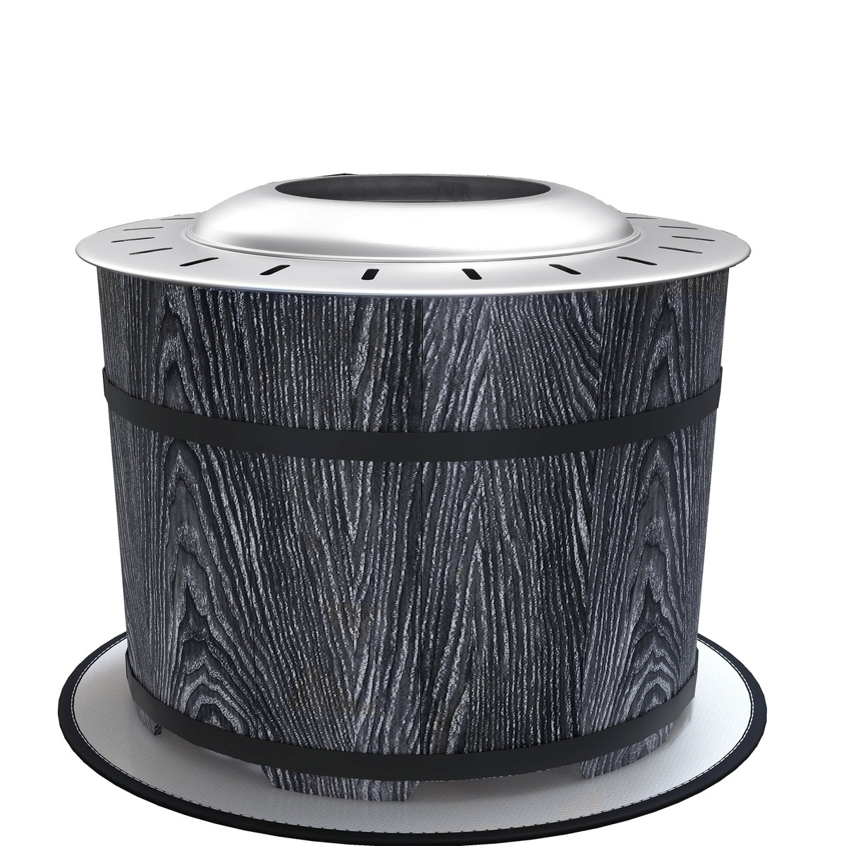 Outsunny Smokeless Fire Pit, Portable Camping Bonfire Stove with Mat for Backyard, Patio, Picnic, Magnesium Oxide, Black