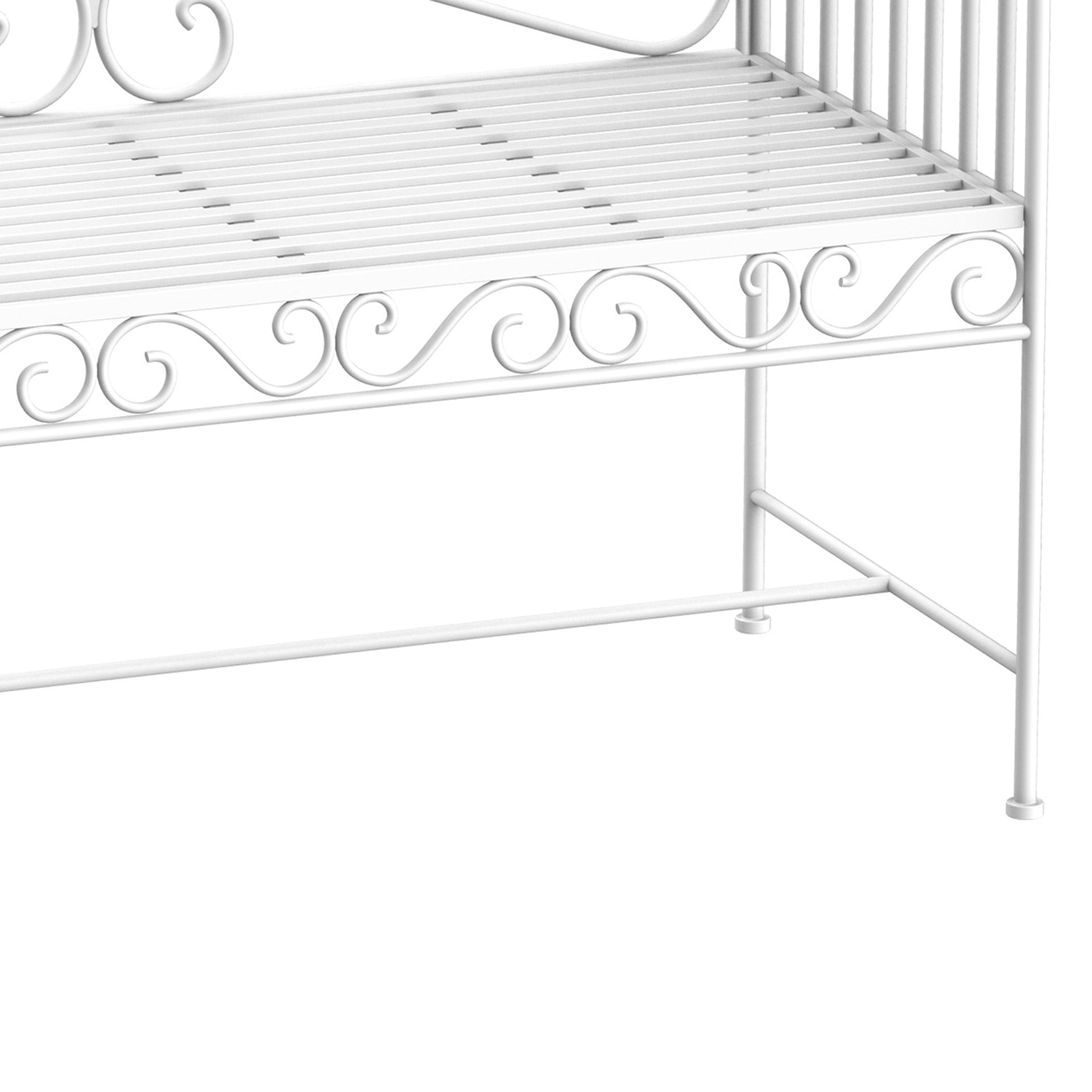 Outsunny 43" Garden Bench, Outdoor Patio Bench with Armrests, Metal Porch Bench for Backyard, Poolside, Lawn, Cream White