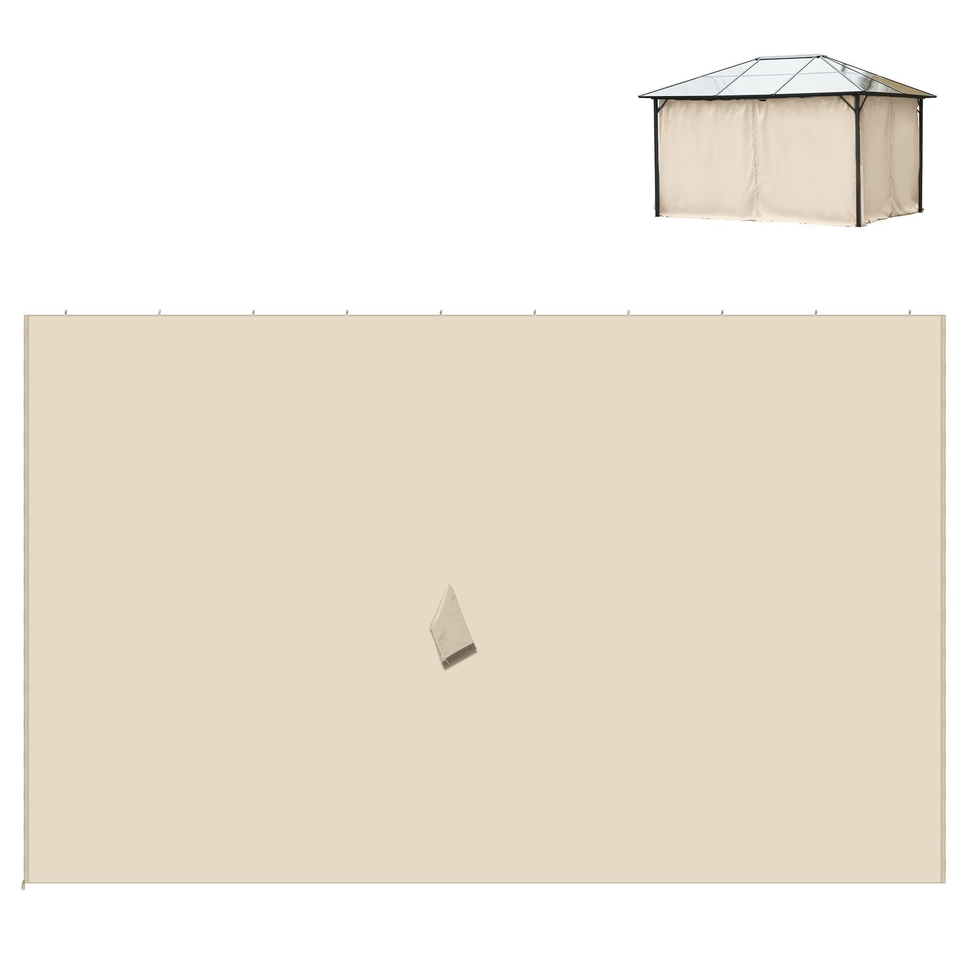 Outsunny 9.84' x 13.1' Gazebo Sidewall Set with Hooks/C-Rings, Beige