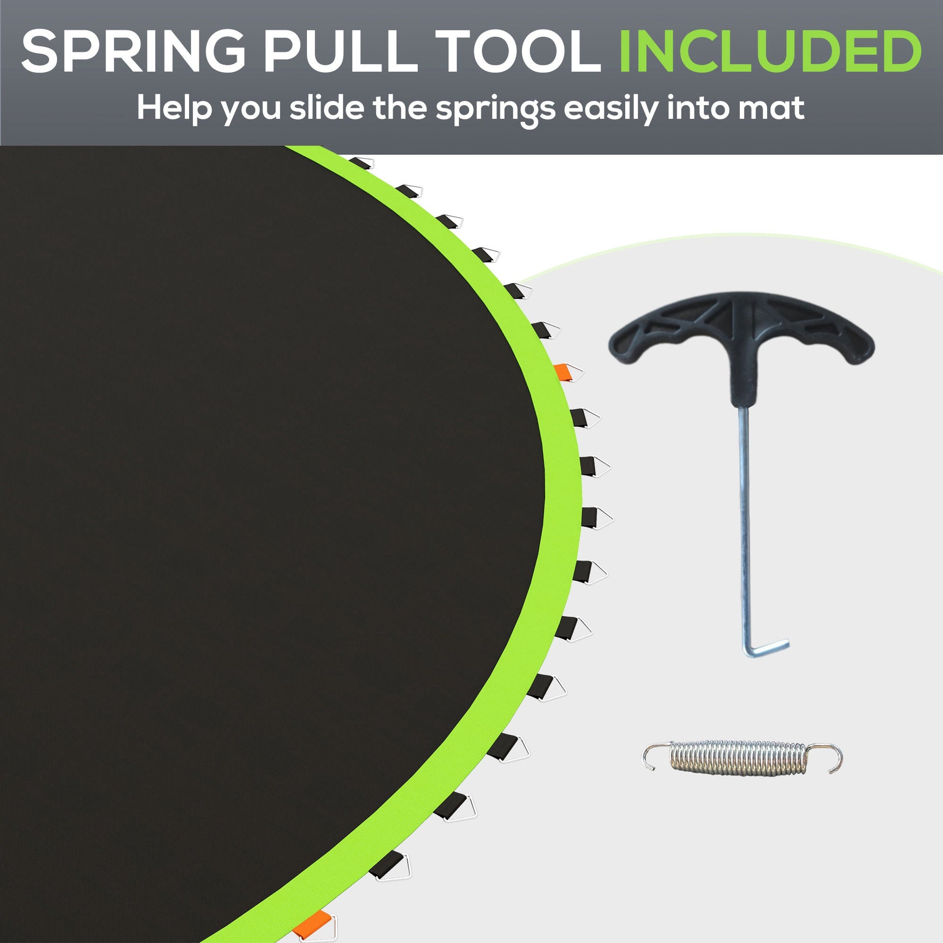 Soozier Trampoline Replacement Mat, Fits 12' Trampoline w/ 72 V-Hooks & 5.5" Springs (Spring & Frame not Included), Green