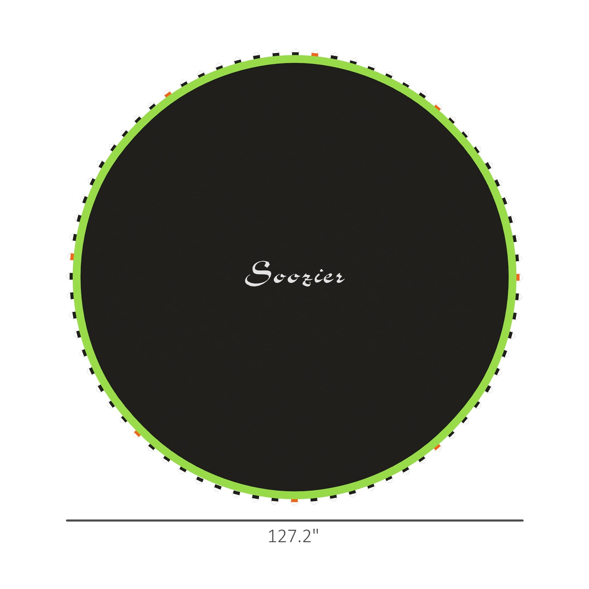 Soozier Trampoline Replacement Mat, Fits 12' Trampoline w/ 72 V-Hooks & 5.5" Springs (Spring & Frame not Included), Green