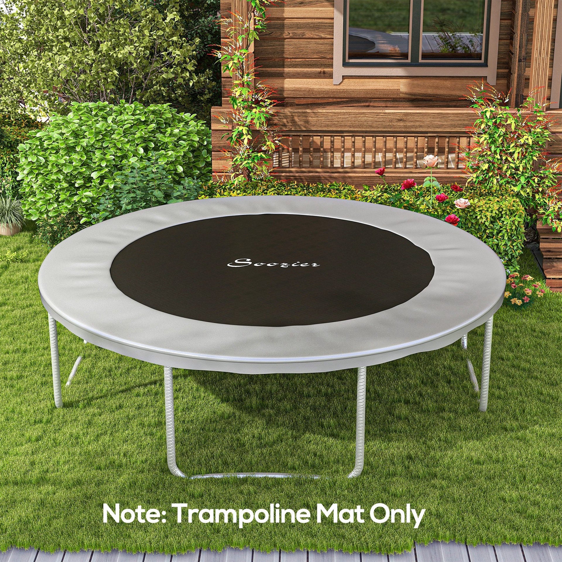 Soozier Trampoline Replacement Mat, Fits 12' Trampoline w/ 72 V-Hooks & 5.5" Springs (Spring & Frame not Included), Green