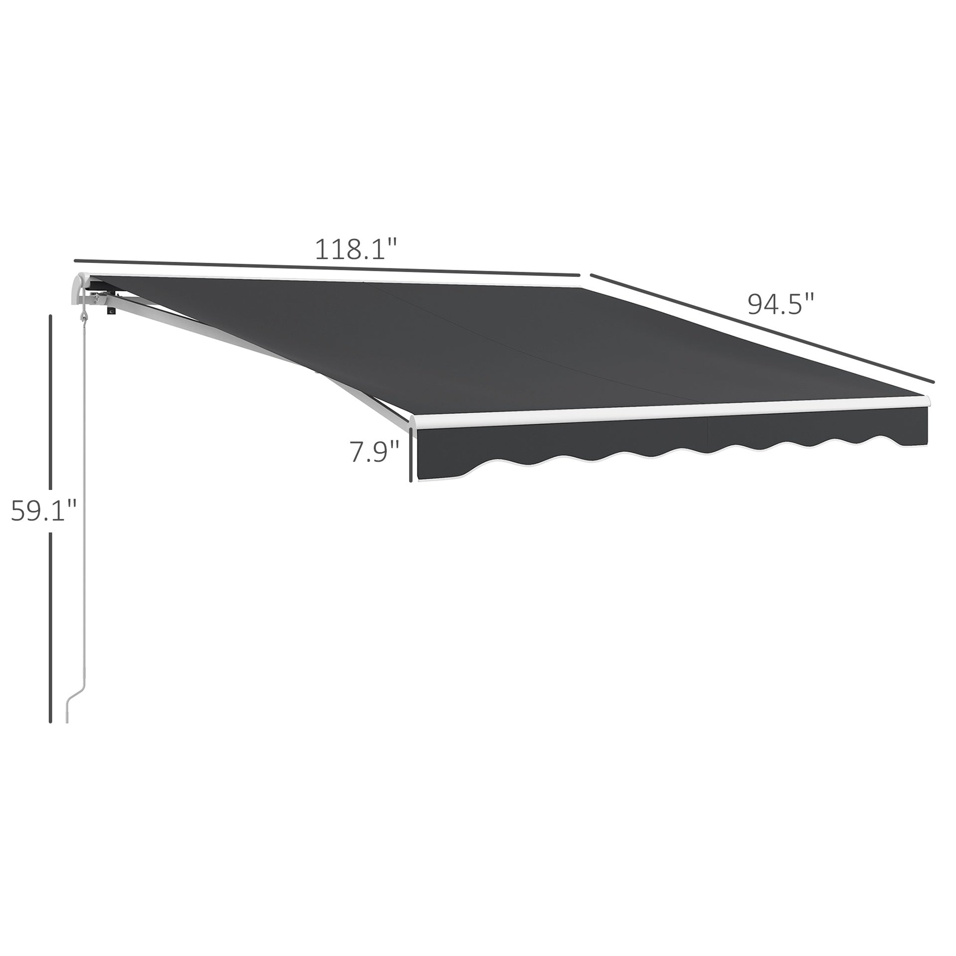 Outsunny 10' x 8' Electric Retractable Awning, Sun Shade Shelter，Remote Controller and Crank Handle for Deck, Balcony, Yard,