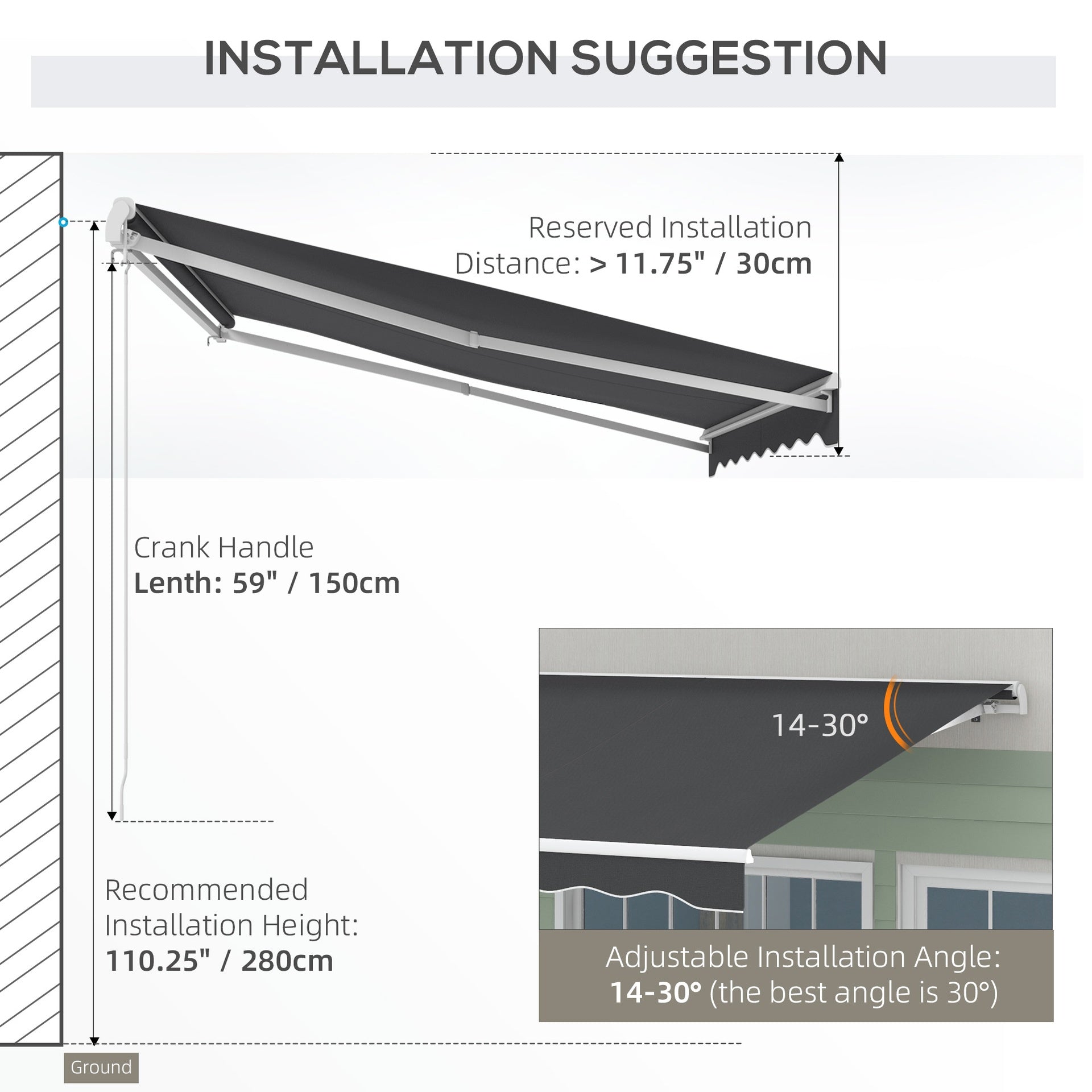 Outsunny 10' x 8' Electric Retractable Awning, Sun Shade Shelter，Remote Controller and Crank Handle for Deck, Balcony, Yard,