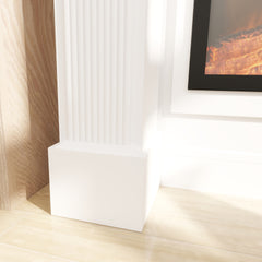 HOMCOM Baroque Fireplace Mantle, Freestanding Fireplace Surround for Electric Fireplaces, 43.3" W x 42.8" H, White