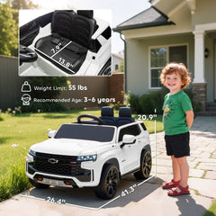 Aosom Electric Ride on Car 12V Kids Ride-on Toy, White