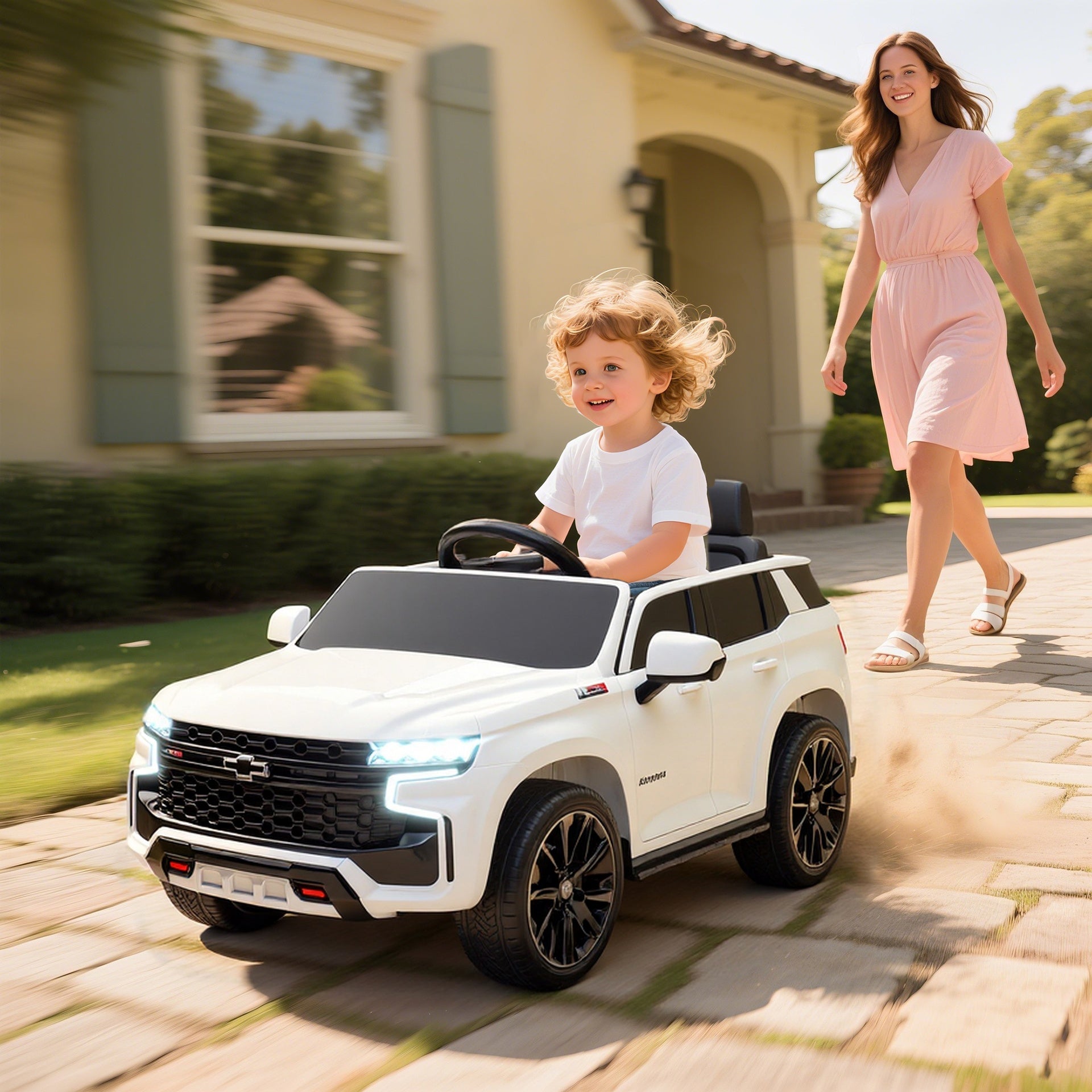 Aosom Electric Ride on Car 12V Kids Ride-on Toy, White