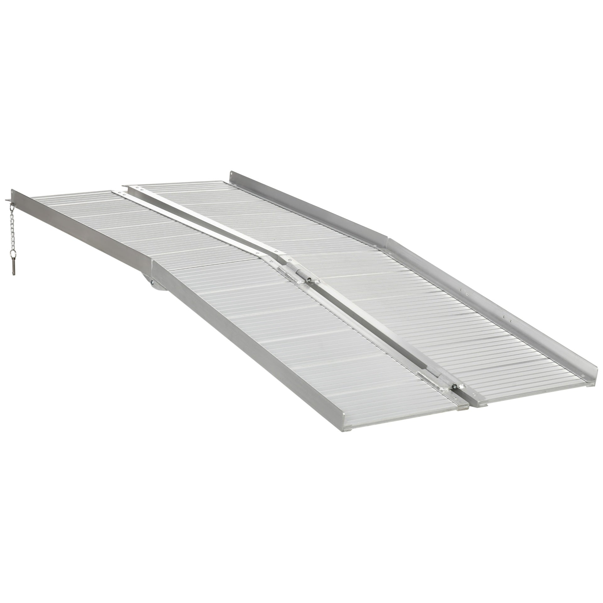HOMCOM Textured Aluminum Folding Wheelchair Ramp, 6'