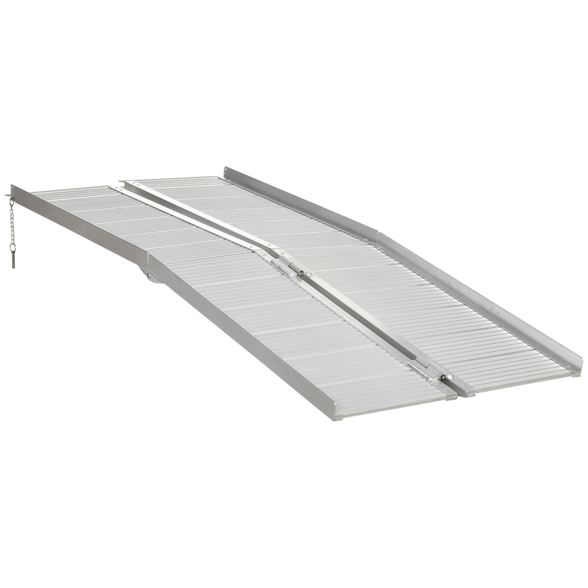 HOMCOM Textured Aluminum Folding Wheelchair Ramp, 6'