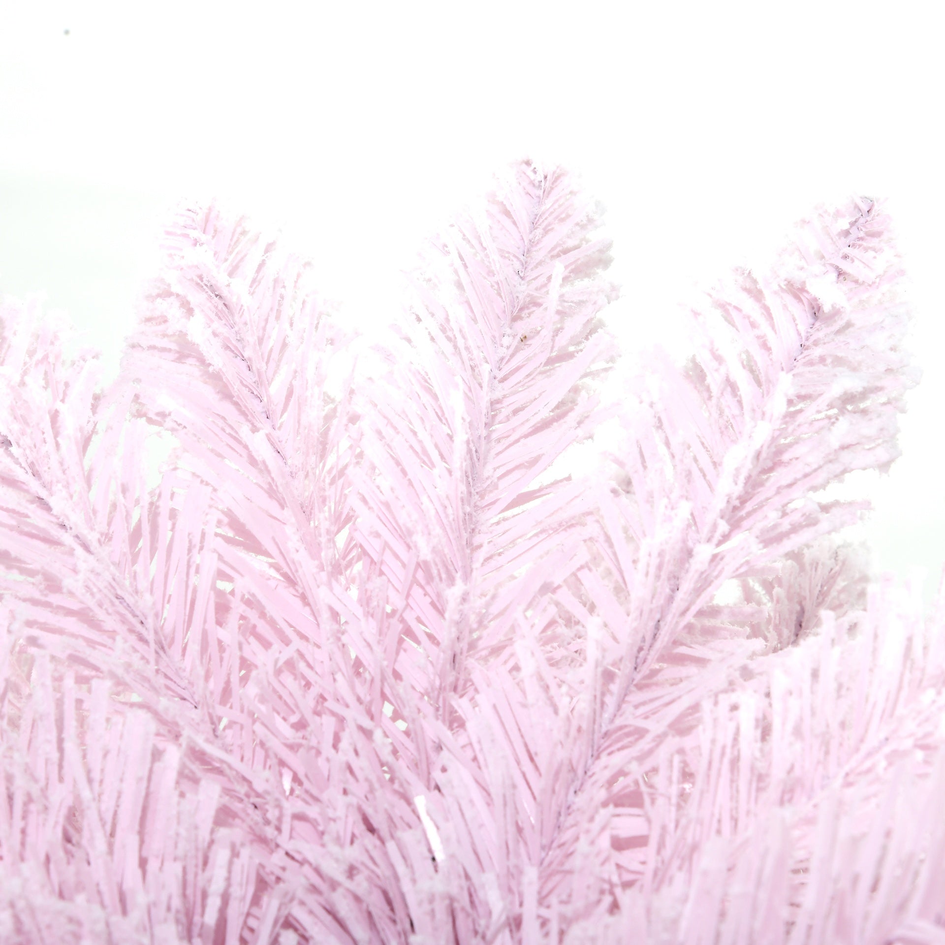HOMCOM 7' Decorated Christmas Tree Snow Flocked Artificial Christmas Tree with Pencil Shape, Realistic Branches, Pink