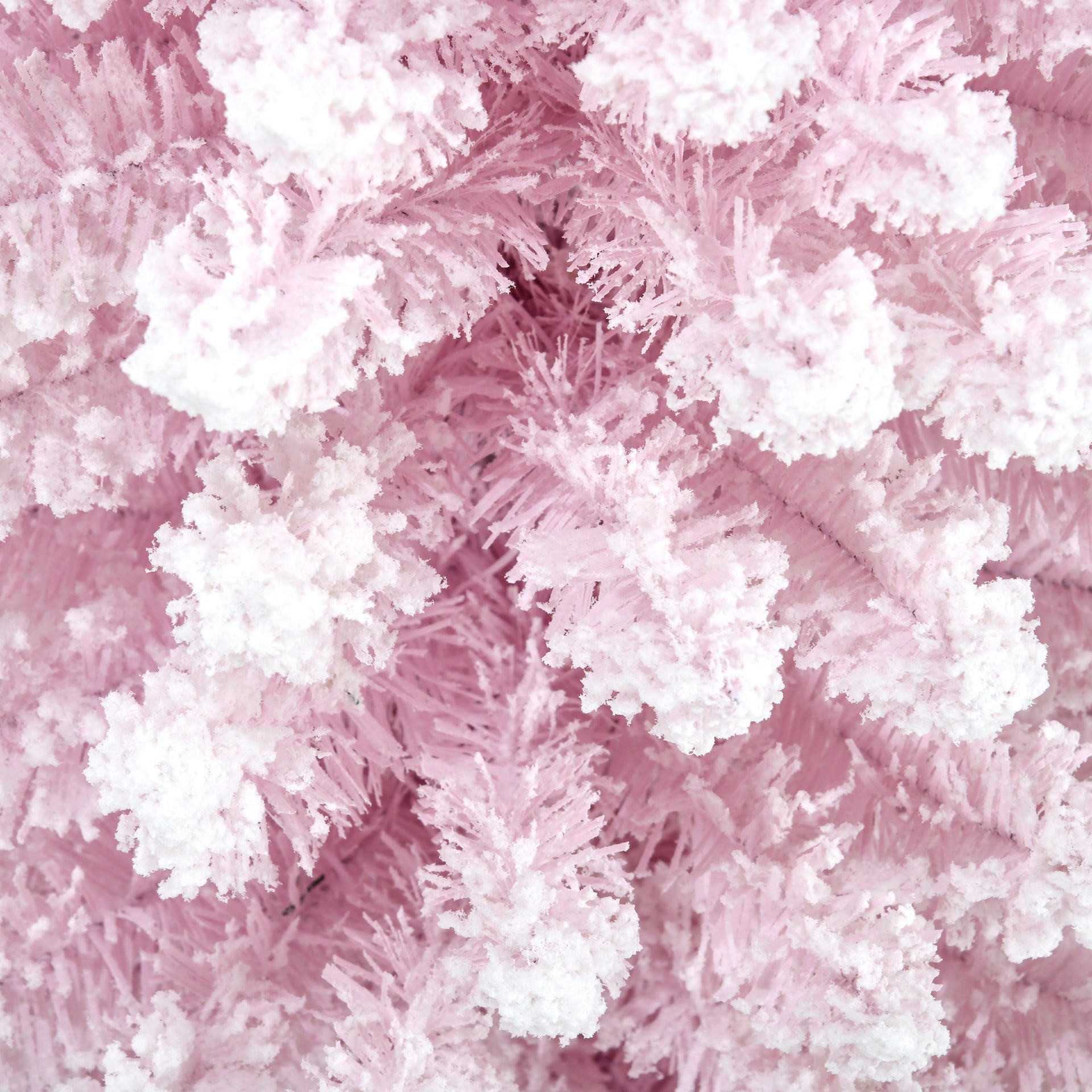 HOMCOM 7' Decorated Christmas Tree Snow Flocked Artificial Christmas Tree with Pencil Shape, Realistic Branches, Pink