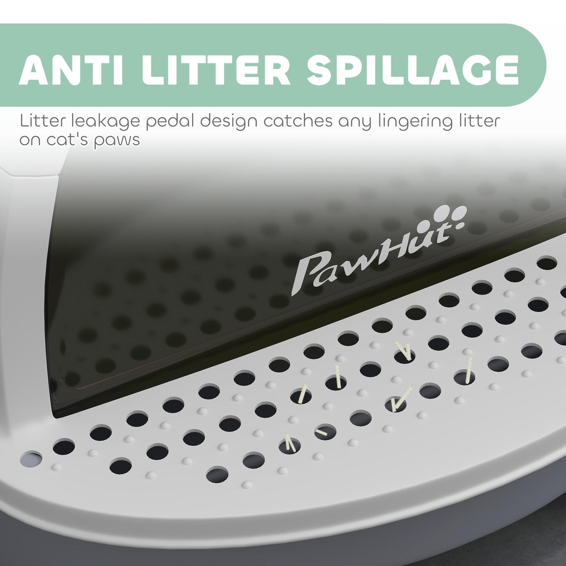 PawHut Covered Cat Litter Box with Lid, Scoop, Deodorizing Bags for Odor Control, Privacy, Easy to Clean, Gray